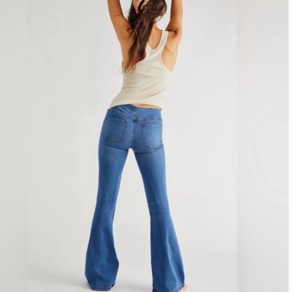 Free People Penny Pull On Flare Jeans 35 Short - Picture 2 of 12